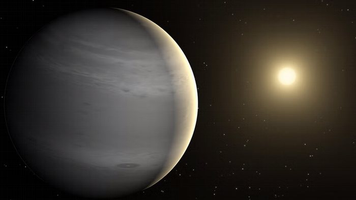 An artist's rendering of a giant gas exoplanet